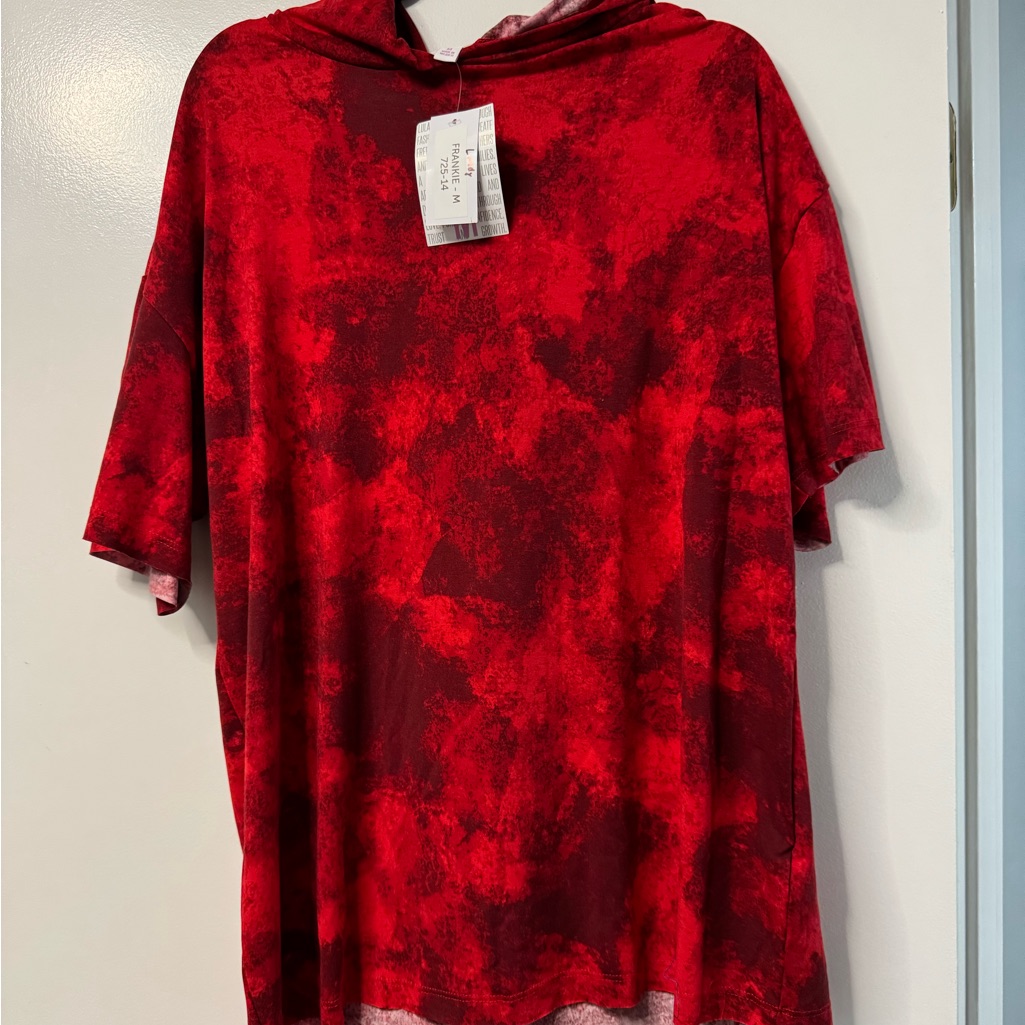 Red Tie-Dye Hooded T-Shirt